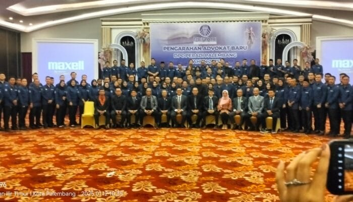 PERADI Palembang Sambut 117 Advokat Baru dengan Semangat Etika dan Profesionalisme