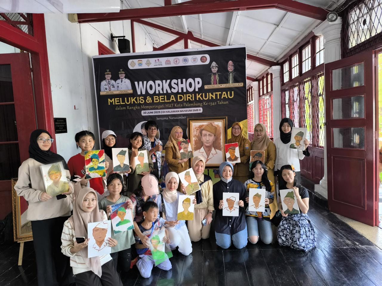 Workshop Melukis “Potrait Oil On Canvas” oleh Taufan Arifin Sewarnarupa Galeri palembang,  yang di ikuti 95 peserta