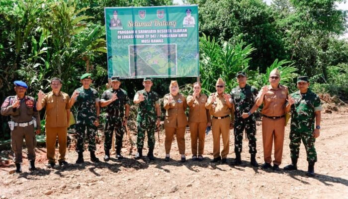 Bupati Musi Rawas Dampingi Pangdam II Sriwijaya Tinjau Pembangunan Marshalling Area Yonif TP 947 Pangeran Amin 