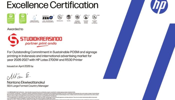 STUDIO KREASINDO PALEMBANG HADIRKAN TEKNOLOGI CETAK MASA DEPAN DENGAN HP LATEX
