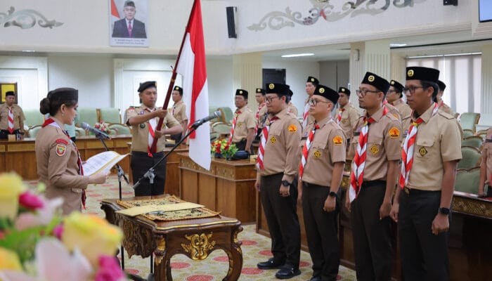 Pertama di Palembang, Putri Azizah Resmi Lantik Kepengurusan Saka Adhyasta