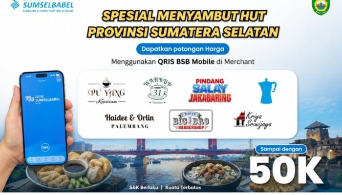 Sambut HUT Sumsel ke-80, Bank Sumsel Babel Hadirkan Promo QRIS di Merchant Favorit Palembang