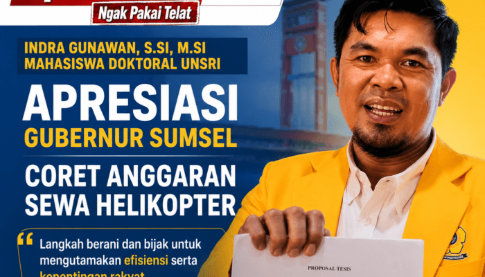 Mahasiswa Doktoral Unsri Apresiasi Gubernur Sumsel Coret Anggaran Sewa Helikopter