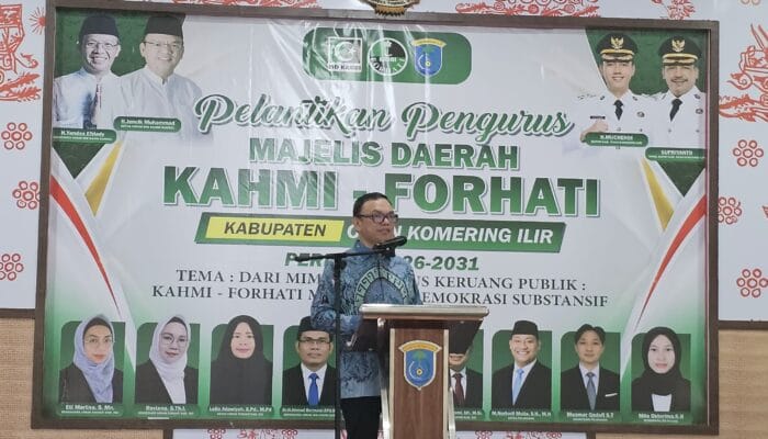 Pesan Penting Joncik untuk Bupati Muchendi di Pelantikan KAHMI OKI